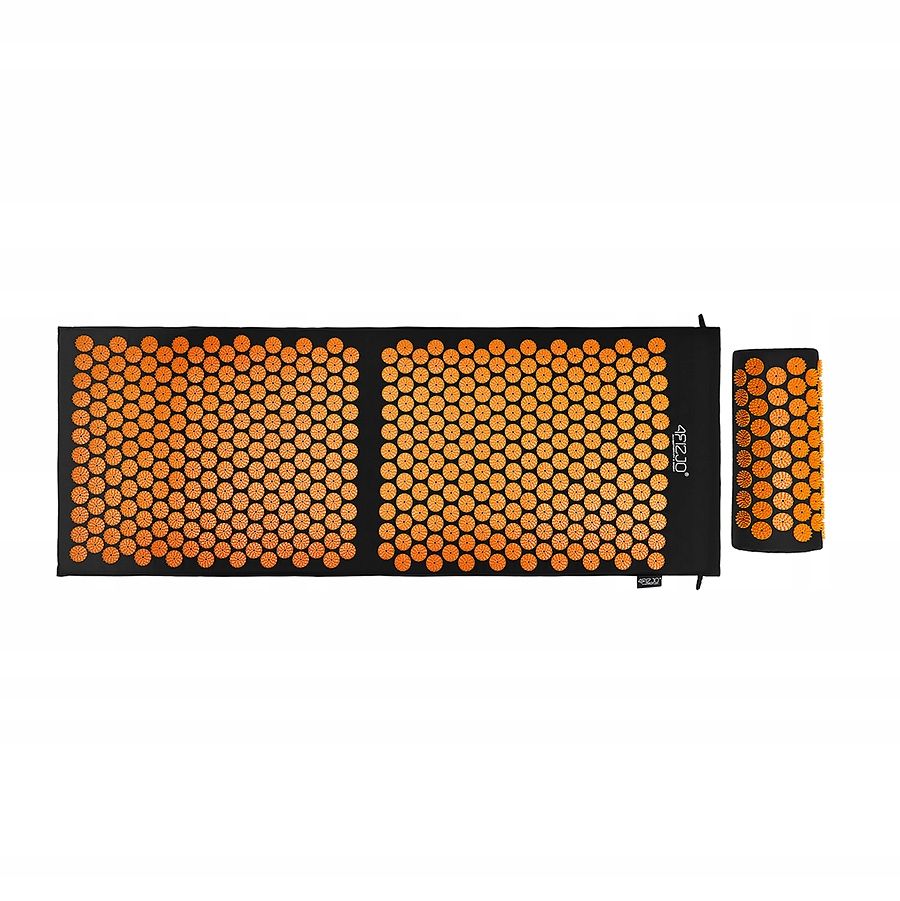 Килимок акупунктурний з валиком 4FIZJO Classic Mat XL Аплікатор Кузнєцова 4FJ0049 Black/Orange