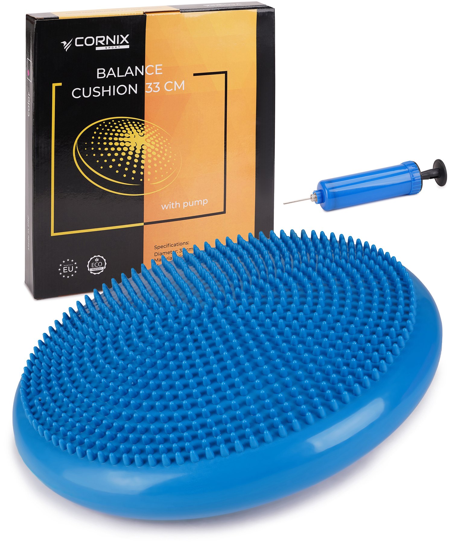 Балансировочная подушка-диск Cornix 33 см (сенсомоторная) массажная XR-0054 Blue