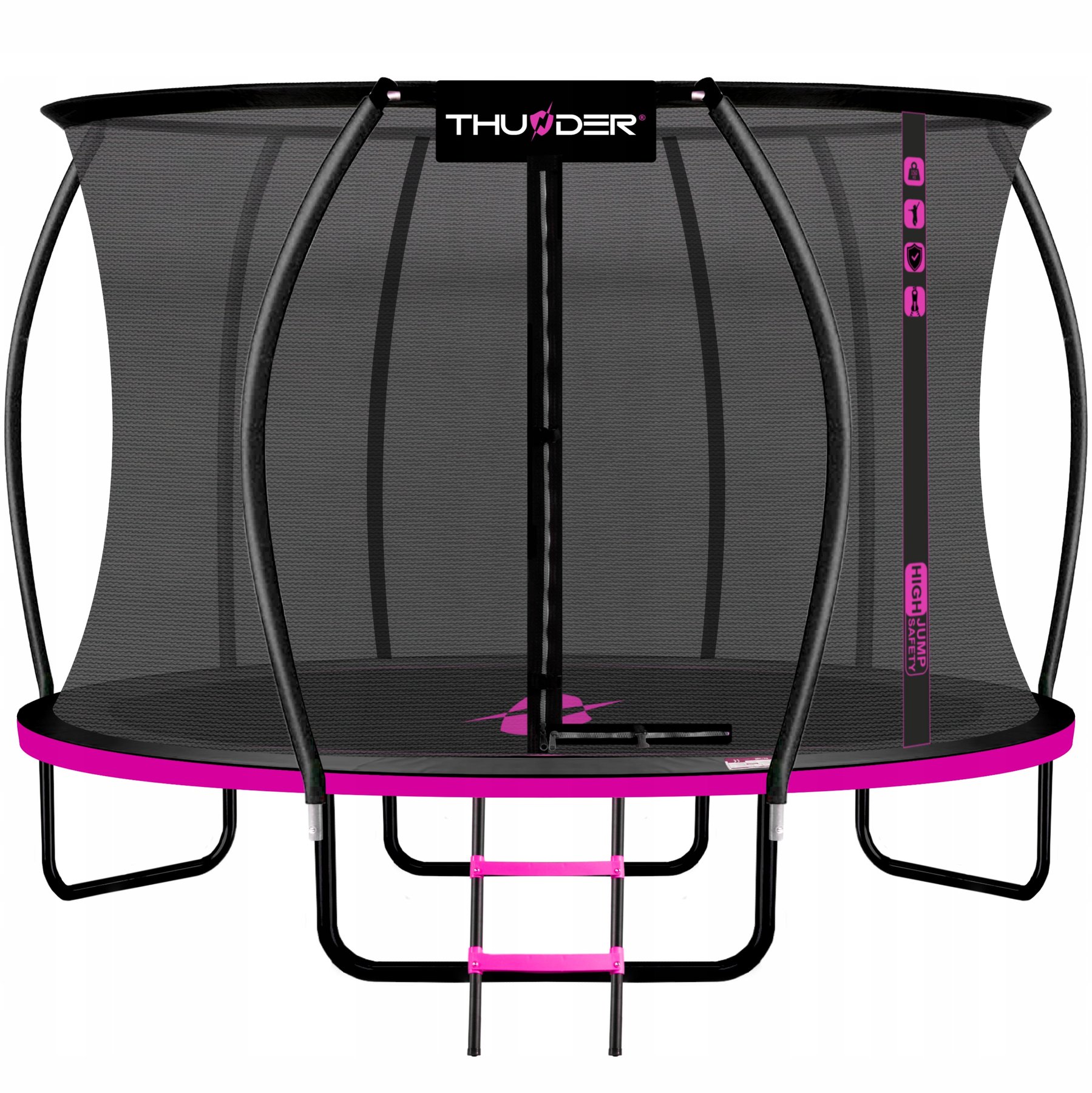 Батут із внутрішньою сіткою THUNDER Inside Ultra 12FT 374 см Black/Pink