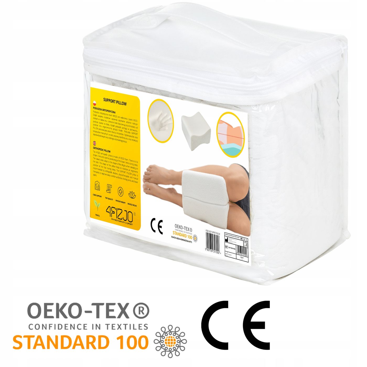 Подушка ортопедична 4FIZJO Support 24 x 21.5 см для для ніг та колін 4FJ0410