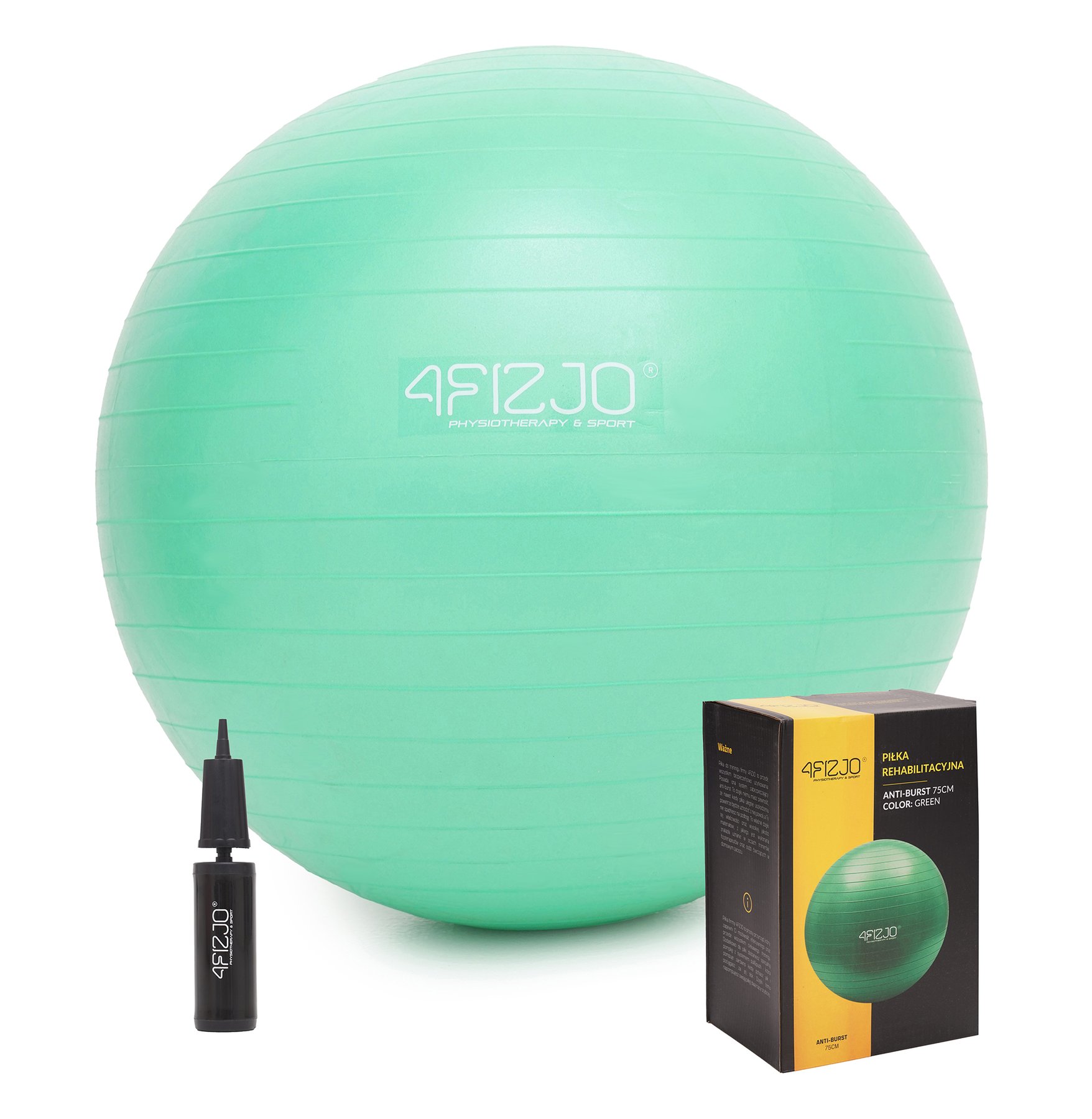 М'яч для фітнесу (фітбол) 4FIZJO 75 см Anti-Burst 4FJ0029 Green