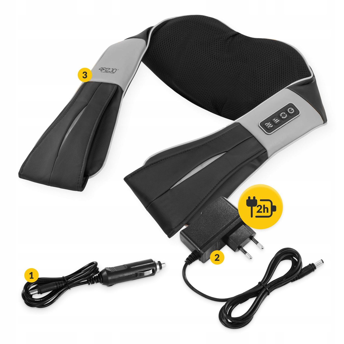 Накидка-массажер 4FIZJO Shiatsu Ultra+ для шеи и спины, аккумуляторная 4FJ0611 Black/Grey