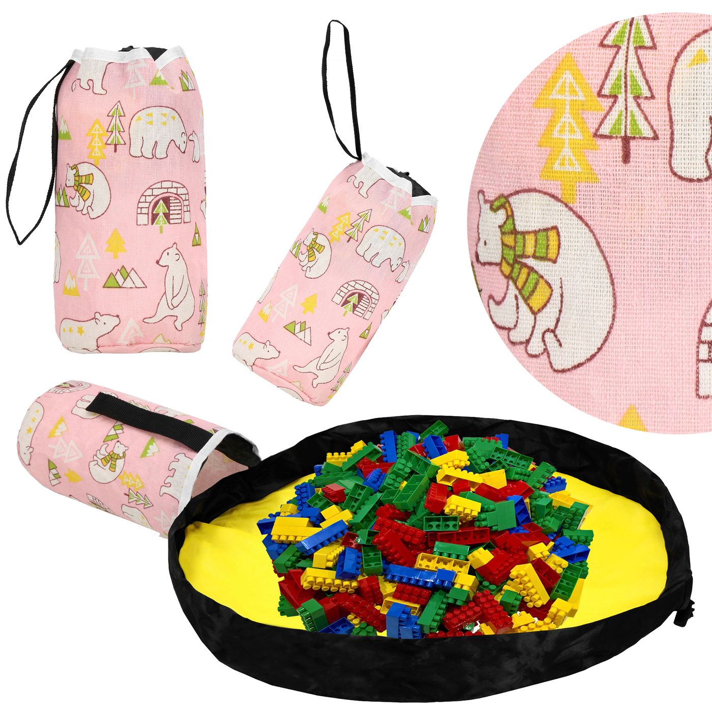 Кошик-сумка для зберігання з килимком Springos 2 л текстильний для іграшок та аксесуарів HA0131