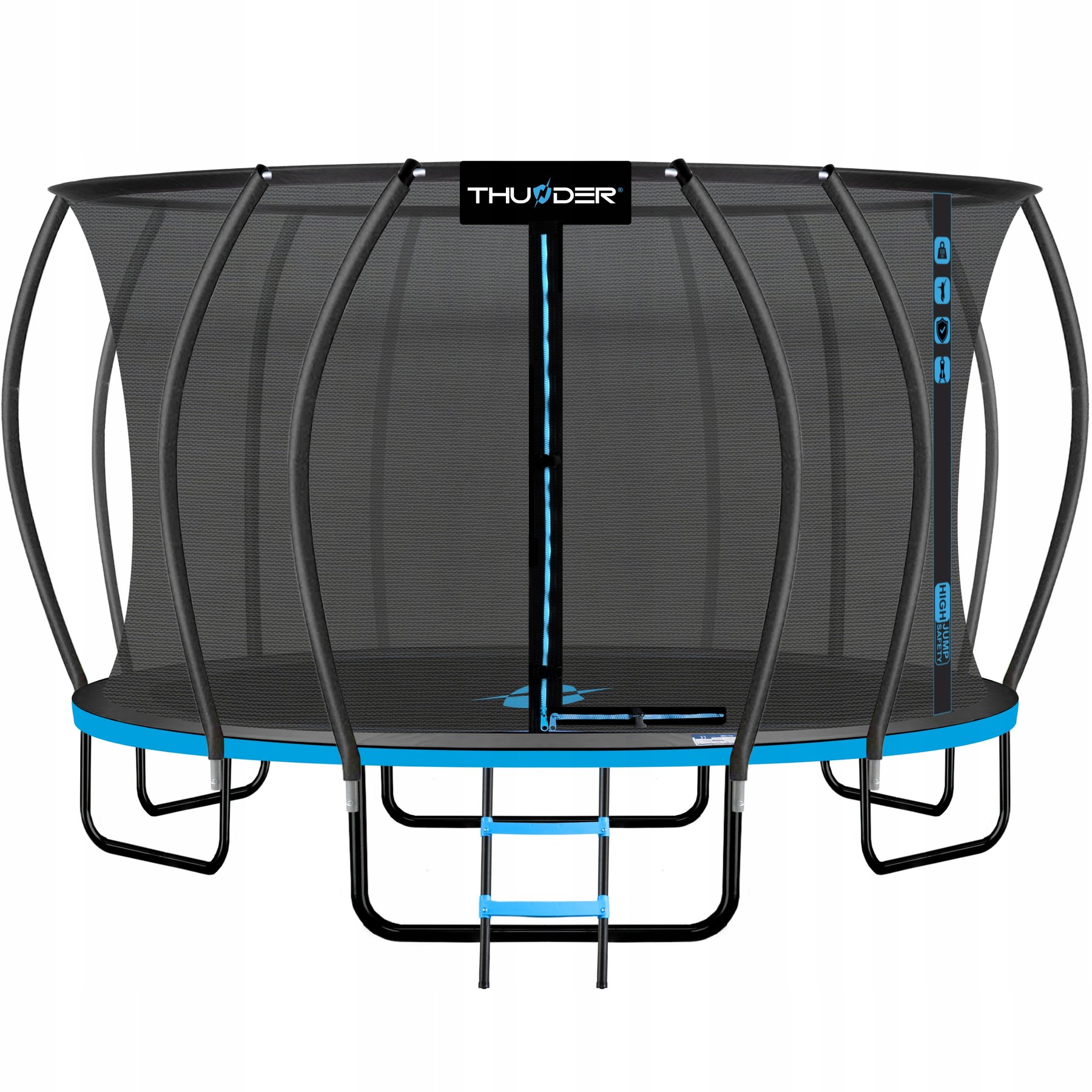 Батут із внутрішньою сіткою THUNDER Inside Ultra 16FT 490 см Black/Blue
